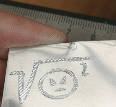 hatching in aluminium with diamond drag cutter