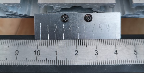 y-axis rule with diamond engraved shim steel vernier plate.
