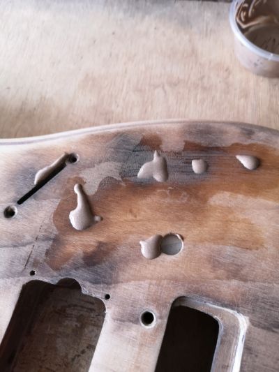 fill holes with wood putty