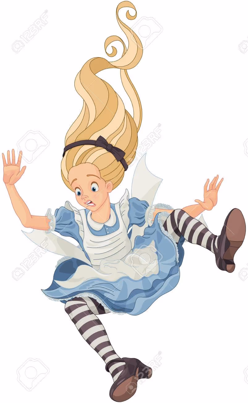 Alice falling down the rabbit hole